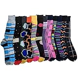 12 Pairs Of Sockbin Mens Striped and Patterned Dress Socks, Size 10-13 #M5900