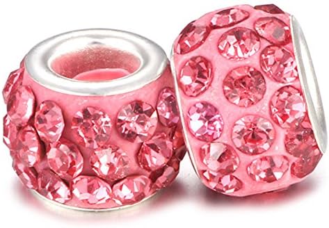 20pcs Czech Crystal Rhinestone Round Ball and Sapphire Shamballa Pave Disco Beads (01)