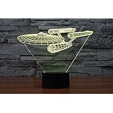 LOTOS Star Trek Battleship 3D Optical Illusion Multi-colored Change Touch Botton Desk Lamp Table Light
