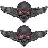CARRUN 3D Skeleton Skull Emblem Car Badge Sticker Car Side Rear Front Hood Trunk Door Fender Bumper Metal Badge 3D Decal Sticker (Black) (CR-WINDSKULL)