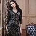 Miusol Women's Floral Lace 2/3 Sleeves Long Bridesmaid Maxi Dress