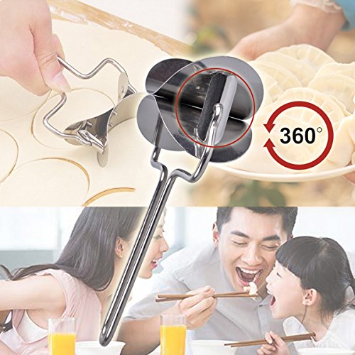 PROKITCHEN 2 Size Stainless Steel Dough Press Dumpling Skin Maker and Pasta Machine Pressing Mold