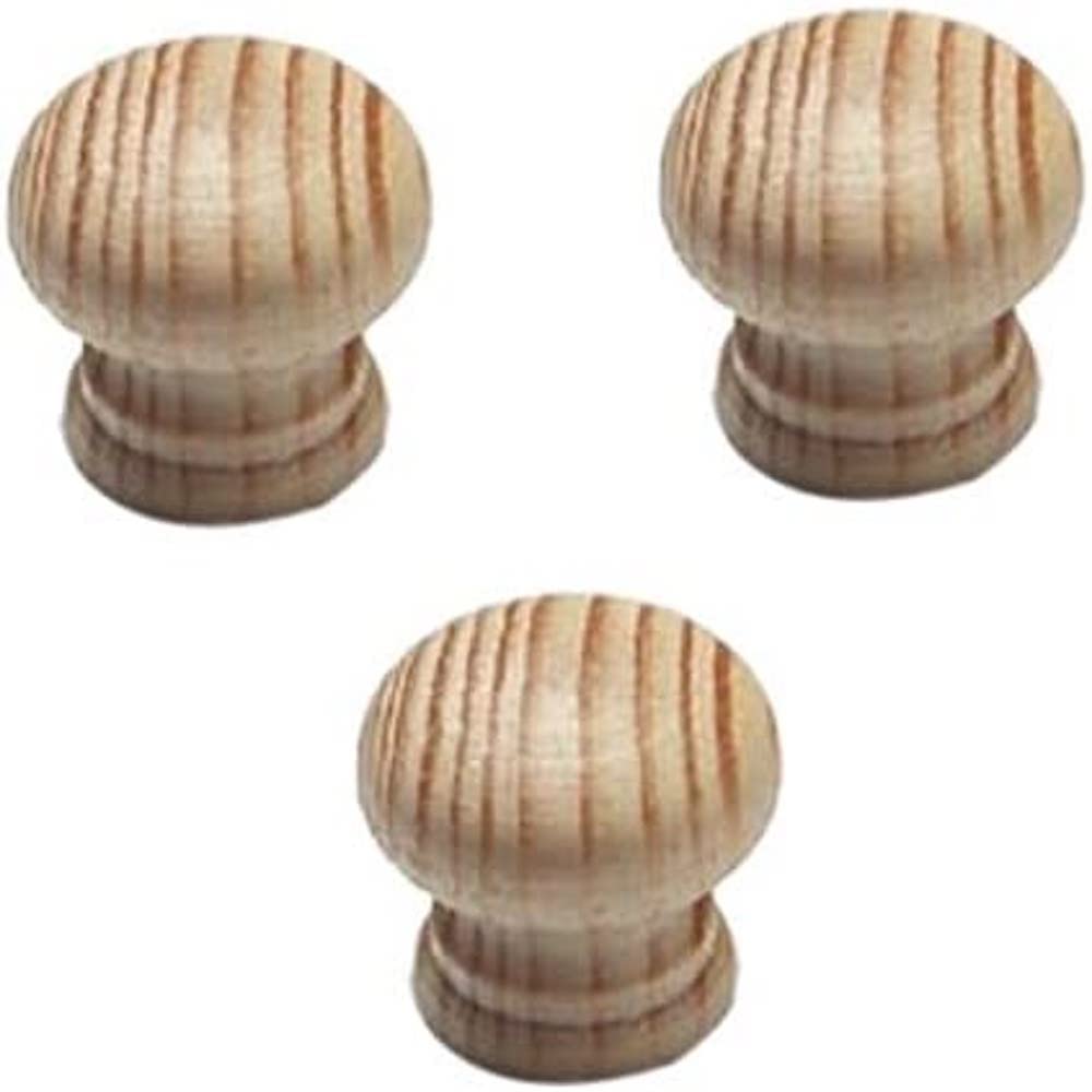 Merriway BH05185 (4 Pcs) Cupboard Door/Drawer Knob Beech Drilled Unlacquered 50mm - Pack of 4 Pieces