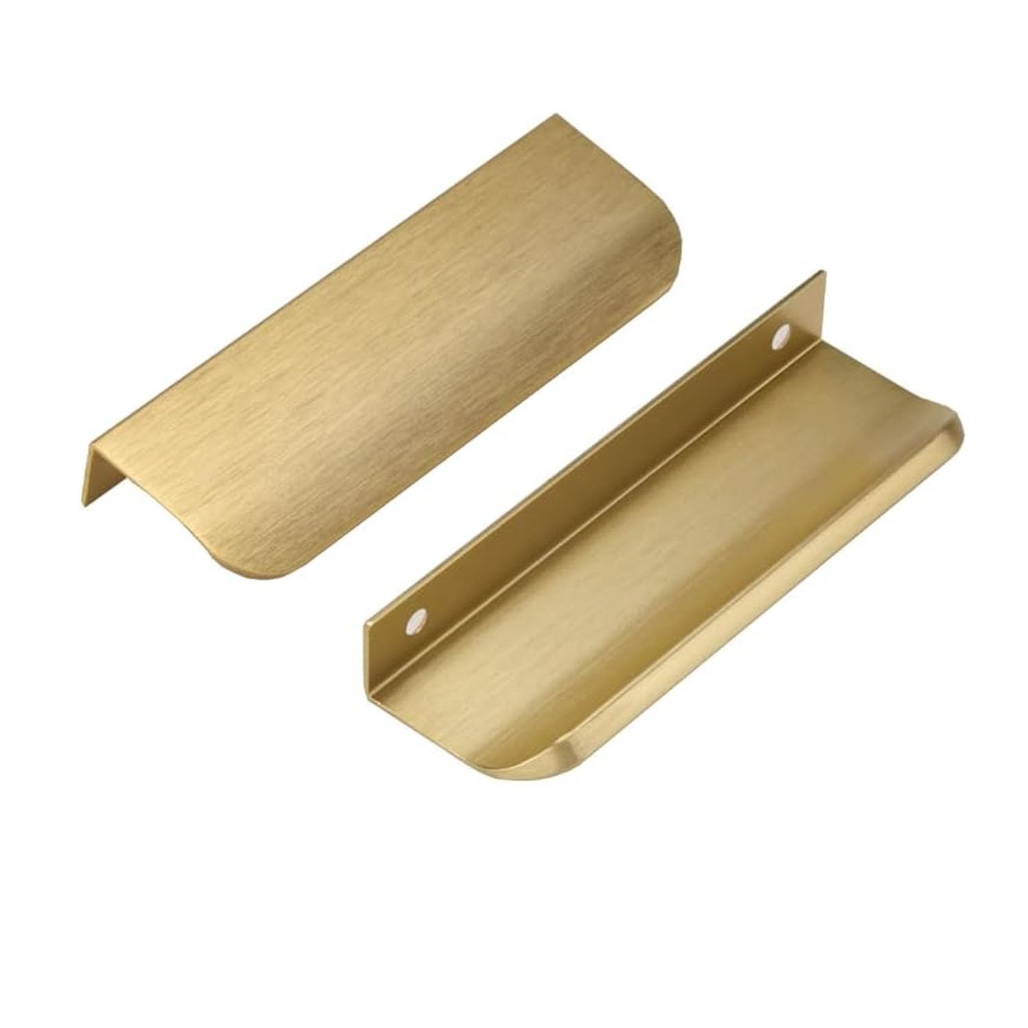 Ndjiloik Pack of 10 Hidden Door Handles, Cabinet Handles, Furniture Handles, Aluminium Alloy for Wardrobe, Door, Drawers, Gold, Total Length 120 mm