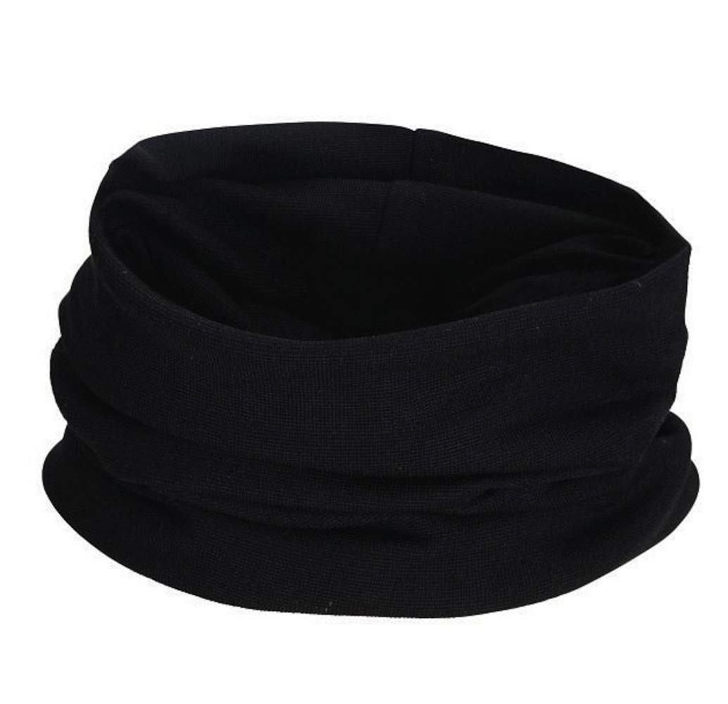 Jasmine Silk Pure Silk Snood/Scarf Silk Neck Warmer Tube Balaclava Black