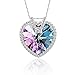 Pealrich Love Heart Fashion Pendant Necklace with SWAROVSKI Crystal,Mothers Day Gifts for Women (Multicolor)