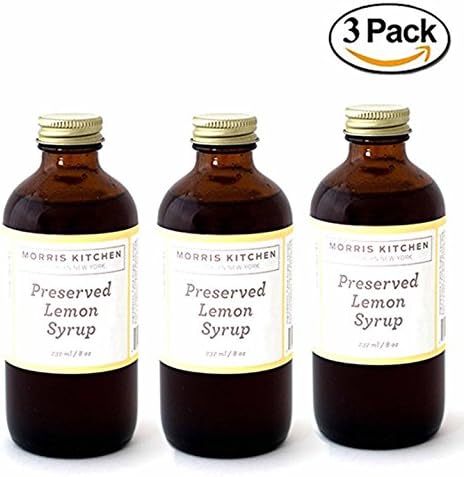 Morris Kitchen Preserved Lemon Syrup - 8floz (3 Pack): For Cocktails | Coffee | Dessert Toppings | Vegan | Breakfast Standard is Vegan and Gluten-Free w/ Lemon Juice & Cardamom (PSRVD LEMON, 3 PACK)