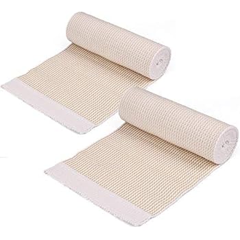 Elastic Bandage - LotFancy Cotton Compression Bandage Wrap with Hook-and-Loop Closure on Both Ends, 6 Inch by 5 Yards, Pack of 2