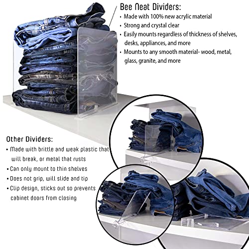 Bee Neat Clear Acrylic Shelf Dividers for Closets Closet Shelf