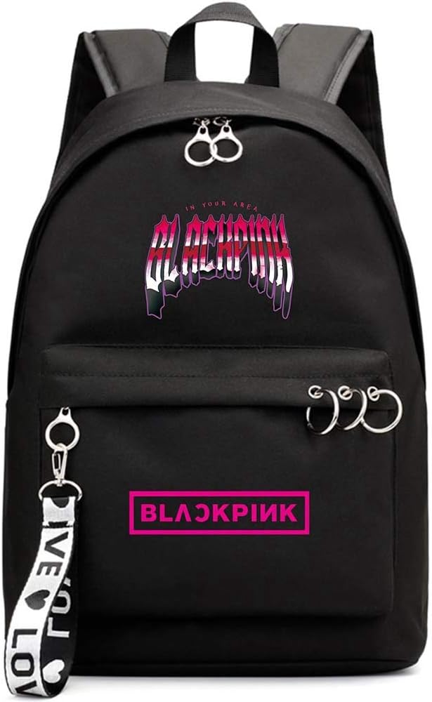 Blackpink Rose Lisa Jennie USB Backpack School Bags BlackPink Travel Bags(Style02)