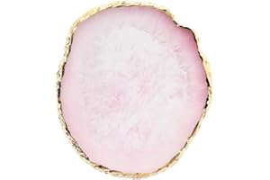 JASSINS Resin Nail Art Palette,Nail Art Painting Mixed Color Palette Gold Edge Nail Gel Color Makeup Display Board (Pink)