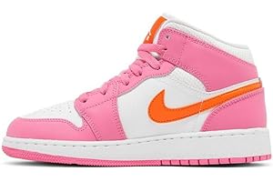 Nike Air Jordan 1 Mid GS 'Lucky Green Laser Orange' Sneakers BQ6931-101