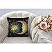 HGOD DESIGNS Golden Sun Decorative Throw Pillow Cover Case,Crescent Moon and Stars Over Blue Black Sky Cotton Linen Outdoor Pillow cases Square Cushion Covers For Sofa Couch Bed 18x18 inch Dark Blue