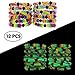 FROG SAC Glow in The Dark Bracelets for Boys Girls Teens Kids 12 PCs Pack - Fluorescent and UV Led Black Light Reactive Neon Rave Beaded Stretch Bracelet Toy Set - Party Favors and Supplies