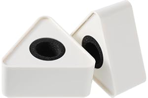 VANZACK Triangle Shaped Microphone Portable Mic 2Pcs ABS Logo Flags Station for Interview Host White