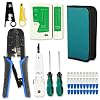 RJ45 Crimp Tool Kit Cat5 Cat5e Crimping Tool，RJ-11, 6P/RJ-12, 8P/RJ-45 crimp tool，Cut and Strip Tool with 20PCS…