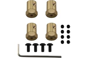 Ruiwaer 4PCS Combiner Wheel Hub Hex 5mm to 12mm Brass Combiner Wheel Hub Hex Adapter for D12 C14 C24 B14 B24 B16 B36 MN D90 MN99S RC Car Parts with Screws