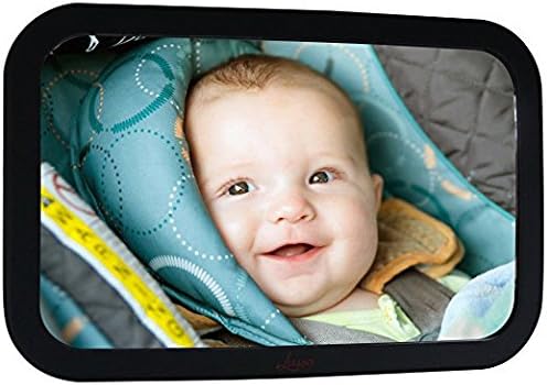 Iokone Baby Car Mirror Shatterproof Acrylic Baby Rear View Mirror for Car - Wide View Safety 360° Adjustable for Backseat - Best Newborn Car Seat Accessories