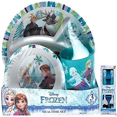 Frozen Plate, Bowl,Cup,Spoon and Fork Feeding Set 5 Pc
