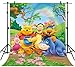 FHZON 5x7ft Winnie The Pooh and Friends Picture Background Rainbow Green Grass Leaves Photography Backdrop Children Baby Newborn Birthday Party Studio Video Prop LXFH274