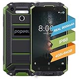 IP68 Waterproof Rugged Smartphone Unlocked,4G LTE Dual Sim Cell Phones,POPTEL P9000 MAX,NFC 4G+64G VoLTE Hotspot Fingerprint Gorilla Glass 5.5"FHD IPS 9000mah Octa Core (green)