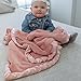 Super Soft Plush Satin Border Baby Receiving Blankets, Pink