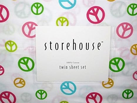 Amazon Com Storehouse 100 Cotton Twin Sheet Set Colorful Peace