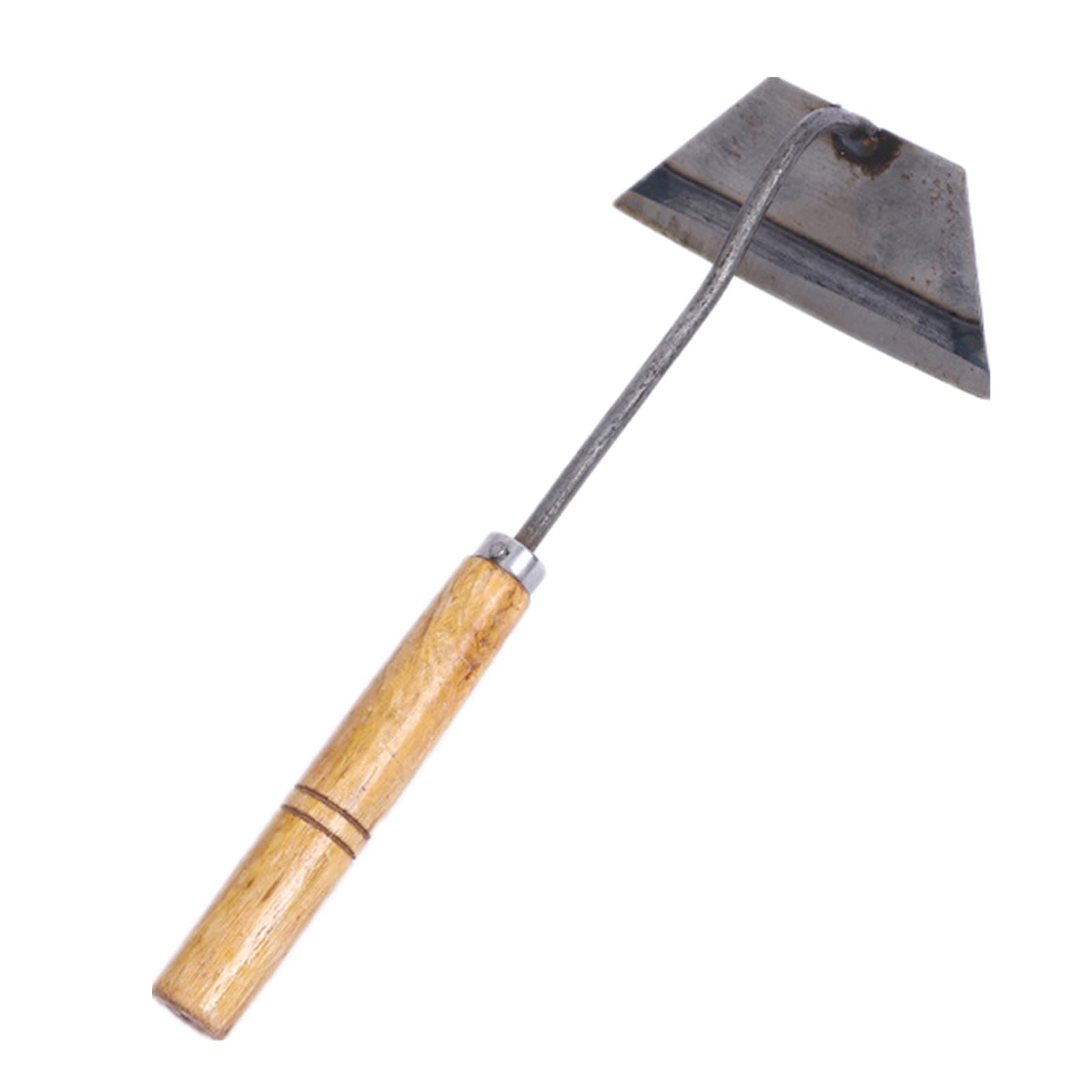 Michear Weeding Puller Garden Hoe Hand Tool,Stainless Steel Hand Hoe with Wood Handle Multipurpose Transplanting,Loose Soil Tool,Pulling Tool,Planting Vegetables Farm Tool (Trapezium hoe #A)