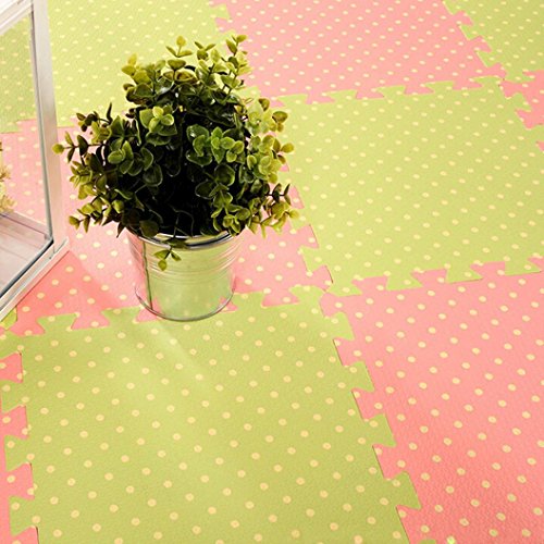 SUPPION Dot Jigsaw Puzzles EVA Foam Splice Mat for Children Baby Bedroom Livingroom 1Piece Green