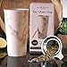 Ceramic Travel Mug with Lid. Double-Walled Insulated Cup comes with Deep Stainless Steel Tea Infuser and Bonus Silicone Top. Extra Tall Single Cup Perfectly Steeps Loose Leaf Tea … (Marble, 16 oz)