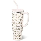 Swig Life 30oz Mega Mug, 30oz Tumbler with Handle and Straw, Large Insulated Tumblers, Cup Holder Friendly Travel Mug, Stainless Steel 30 oz Tumbler, Reusable Insulated Water Bottle (Pretty in Pearl)