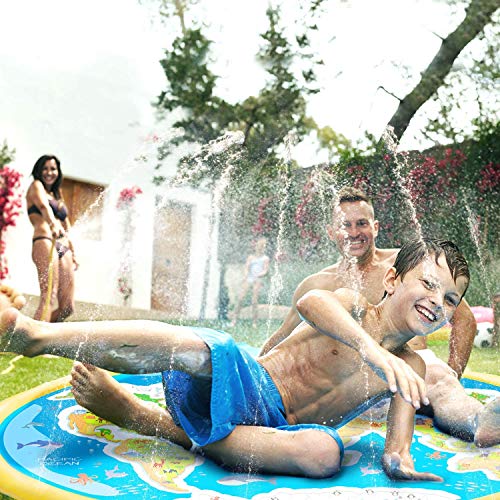 ACSTEP Splash Pad, Outdoor Sprinkler for Kids, Inflatable Splash Play Mat Summer Sprinkler Water Toys for Toddlers,Kids and Babies Gifts, Outdoor Swimming Pool Splash Pad Pool for Babies and Toddlers