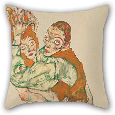 MeiGi Oil Painting Egon Schiele - Lovemaking Pillow Cases 18 X 18 Inches / 45 By 45 Cm Gift Or Decor For Dining Room,birthday,festival,office,chair,bf - Twin Sides