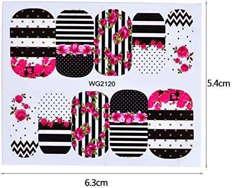 NCKL Nail Sticker 45pcs Mixed Flower DIY Cute Fashion Sticker Nail Art Tips Water Transfer Decals Gel Full Decor Sets