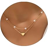 ASCOMY Dainty Gold Necklace for Women 14K Gold Plated Necklaces for Her Delicate Love Heart Necklace Heart Pendant Necklace Cute Necklaces Festival Jewelry Gift for Women