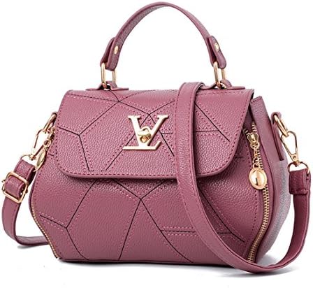 Luckywe Women Top Handle Satchel Handbags Simple Stitching Small Square Bag Shoulder Bag Tote Purse