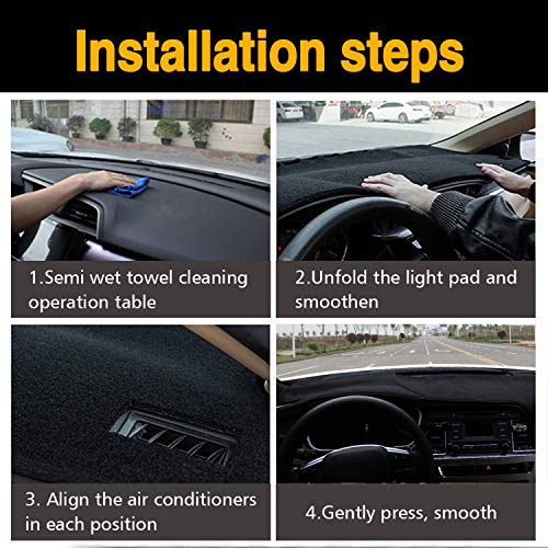 Autoxrun Dashboard Mat Sun Cover Pad Dash Mat Fits 2014-2018 Toyota Rav4 - Thumbnail 4