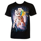 Adventure Time Finn Jake Space Mens T-Shirt, Black (L)