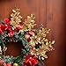 Valery Madelyn 6 Pcs Gold Glitter Christmas Tree Picks with Artificial Flowers and Leaves for Christmas Decorations, DIY Christmas Wreath Accessories and Home Flower Vase Filler-13inch