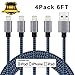 iPhone Charger Cablex Lightning Cable 4Pack 6FT Nylon Braided USB Charging Cord for iPhone X, 8, 8 Plus, 7, 7 Plus, 6s, 6s Plus, 6, 6 Plus, SE, 5s, 5c, 5, iPad mini, iPad Air, iPad Pro, iPod - Blue