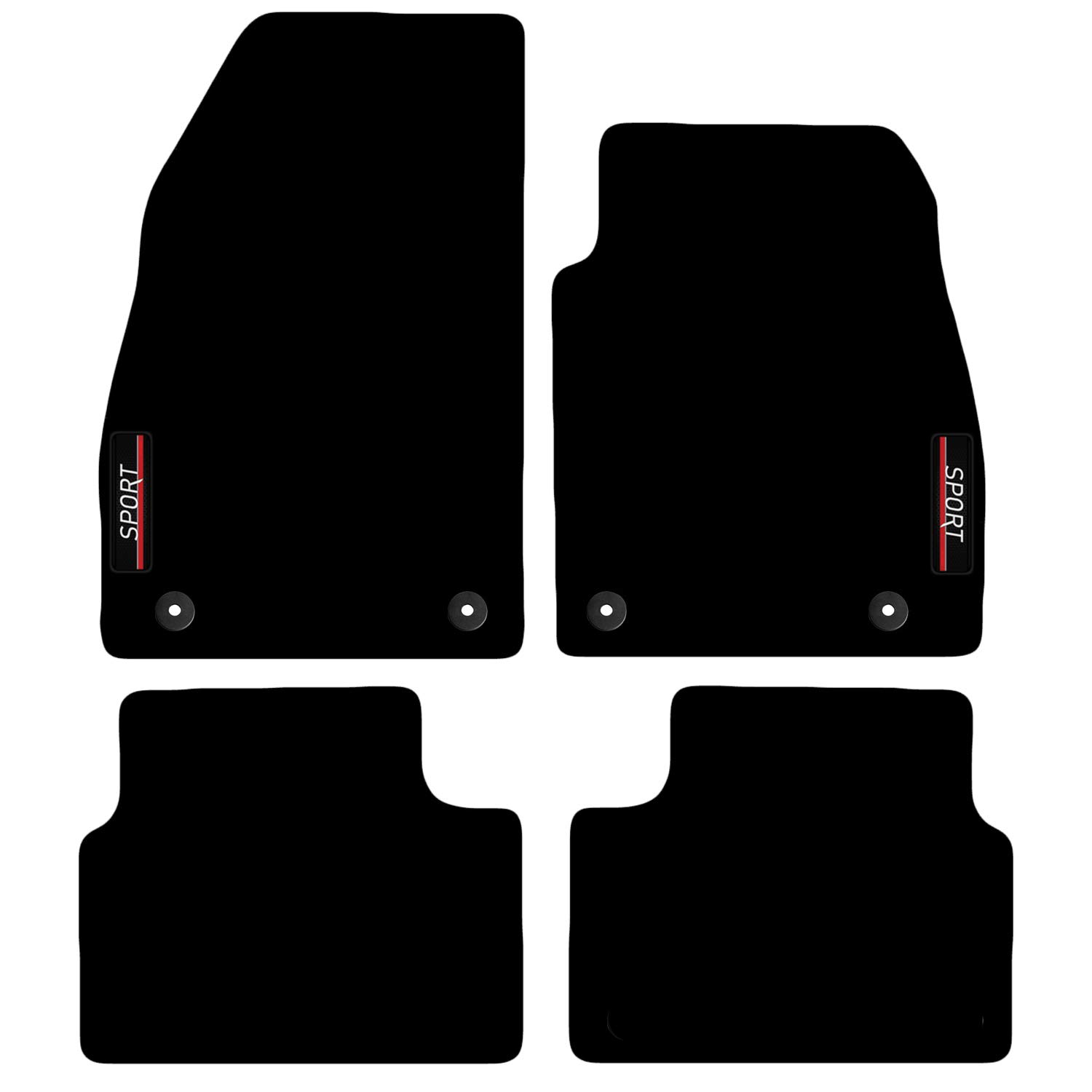 Carsio Carpet Car Mats For Vauxhall Insignia 2008 to 2013 with Sport logo Tailored Fit Floor Mat Complete Accessory Custom Fitted - All Weather, Anti-Slip Backing & Black Trim