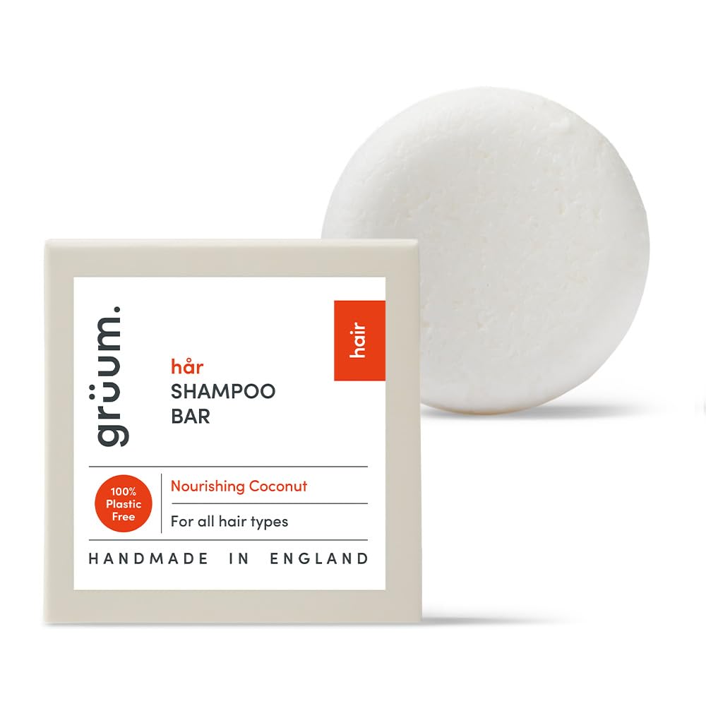 grüum Nourishing Shampoo Bar 50g - Solid Shampoo Bars for Hair Up to 60 Washes - Plastic Free Vegan Bar for Men & Women - Paraben Free Rich Lathering Bars for All Hair Types
