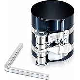 Powerbuilt Piston Ring Compressor, 2 Inch to 5 Inch Diameter, Compress Pistons, Ratcheting Lock, Release Lever, Slide into Cylinder - 648433, Silver