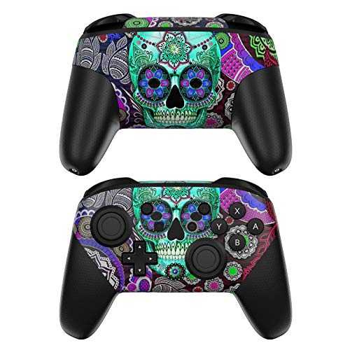 Sugar Skull Sombrero Decalgirl Skin Sticker Wrap Compatible with Nintendo Switch Pro Controller - Thumbnail 5