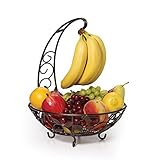 Pfaltzgraff Brown Fruit Basket With Banana Hanger