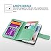 ULAK S6 Case, Galaxy S6 Case, S6 Wallet Case, Luxury Fashion PU Leather Case Magnet Wallet Folio 9 Card Multi-Slots Flip Cover for Women for Samsung Galaxy S6 (Mint Green)