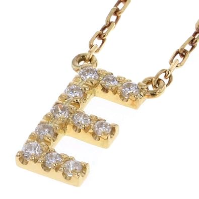 Amazon アーカー Ahkah イニシャル E ネックレス K18イエロー