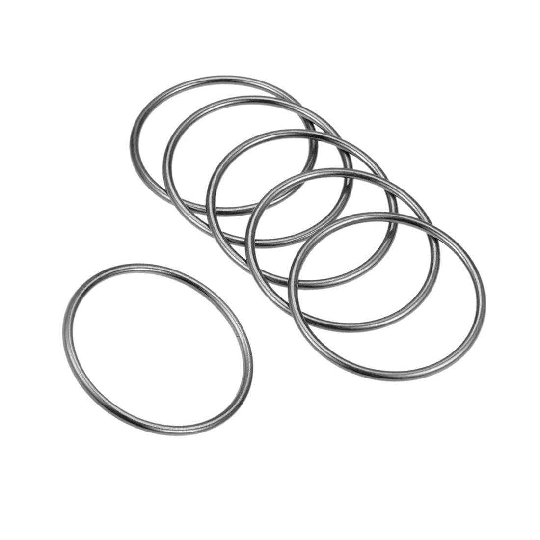 MACHSWON Zinc Alloy O Rings 40mm(1.6") ID 3mm Thick Multi-Purpose Welded O Buckles Heavy Duty Smooth Solid Ring for Bag Straps Belts Pet Leashes and DIY Crafts Black 6pcs
