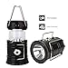 Trail Watcher 2-in-1 Rechargeable Camping Lantern Solar Flashlight Emergency Lantern with USB Power Bank (Black)
