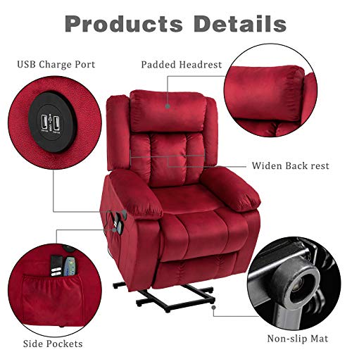 Mecor Lift Chair,Power Lift Recliner for Elderly,Fleece Massage